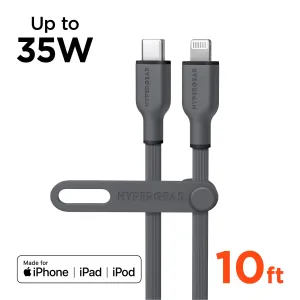 Flexi Pro Usb-C To Lightning Soft-Touch Silicone Fast Charge Cable | 10Ft | Gray Unmissable Deal Today Special Deals Online