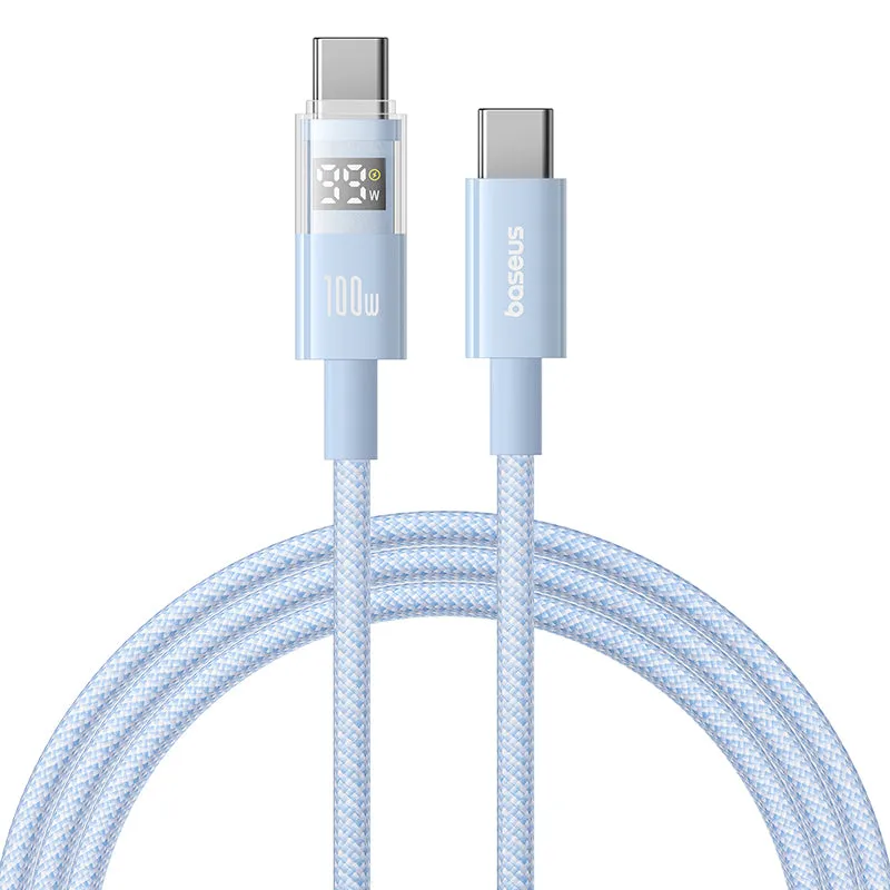Flash Discount Today Baseus Display 2 Fast Charging Data Cable Usb-C To Usb-C 100W