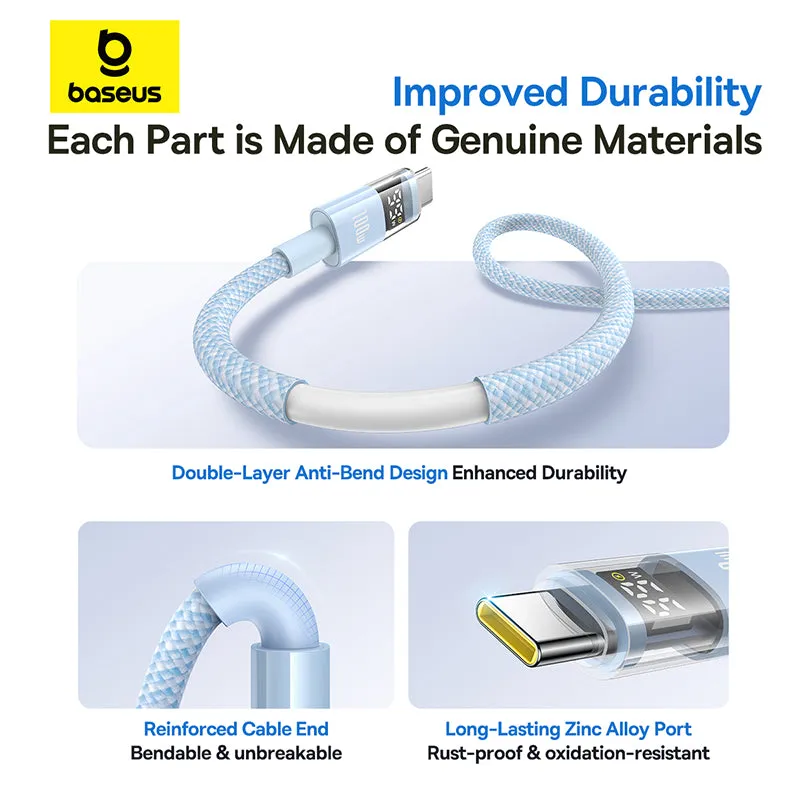Todays Mega Savings Baseus Display 2 Fast Charging Data Cable Usb-C To Usb-C 100W