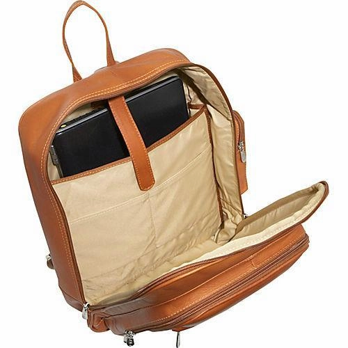Grab Your Deal Today Big Hot Sale Piel Leather Front Pocket Computer Backpack