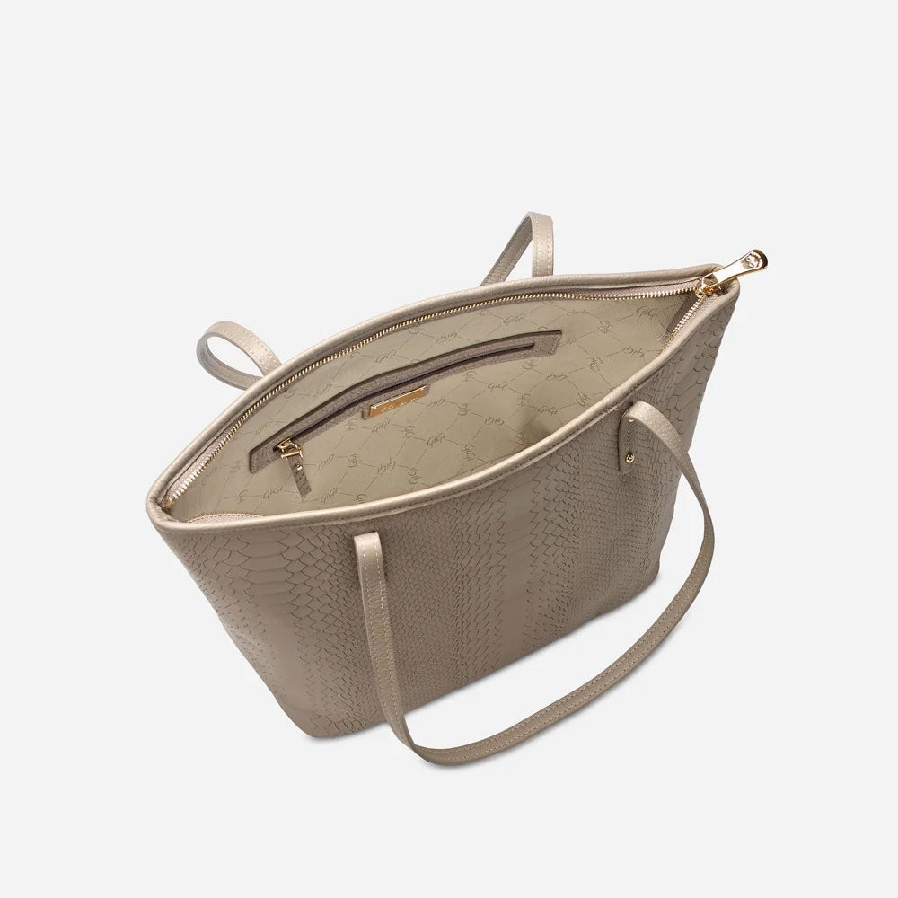 Gigi New York Zip Taylor Tote Embossed Python Leather Flash Sale Alert