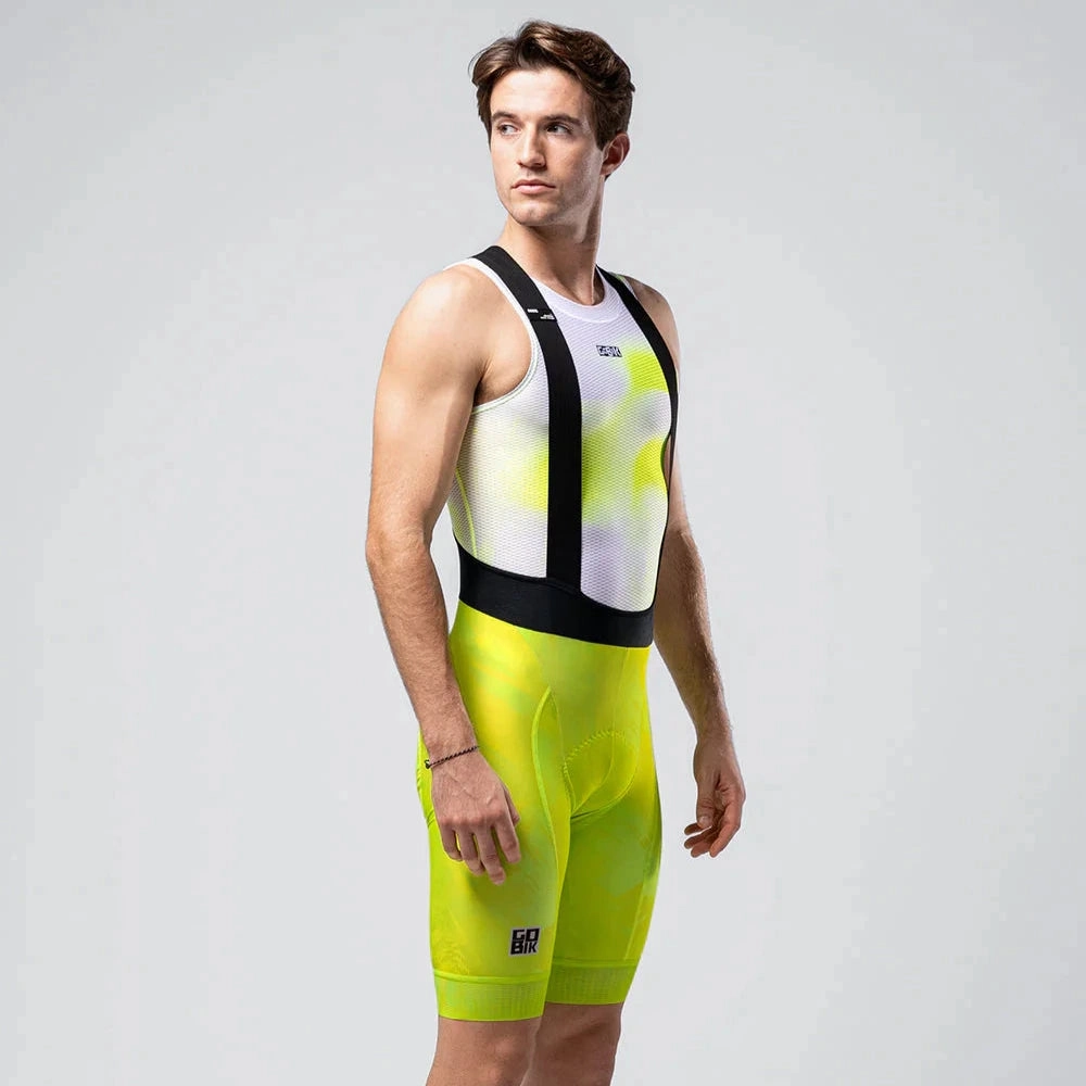 Gobik Absolute Print K10 Liquid Lime bibshort - Yellow