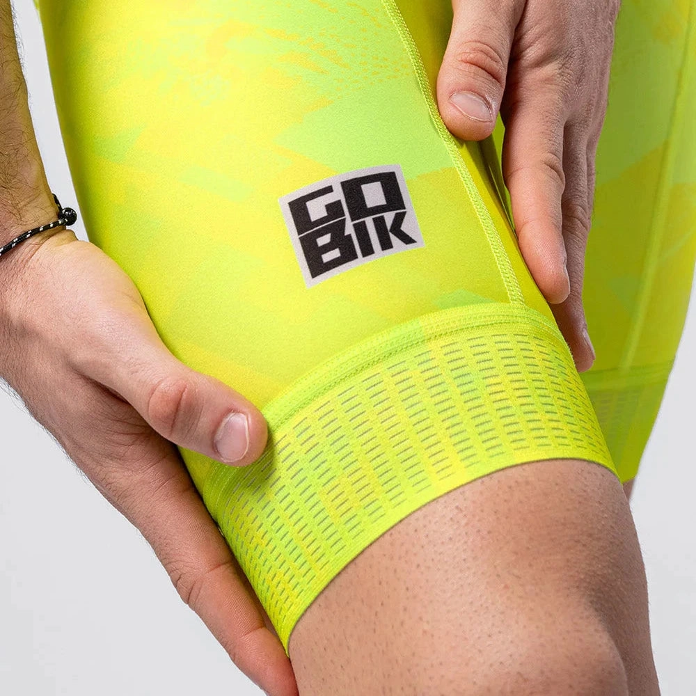 Gobik Absolute Print K10 Liquid Lime bibshort - Yellow