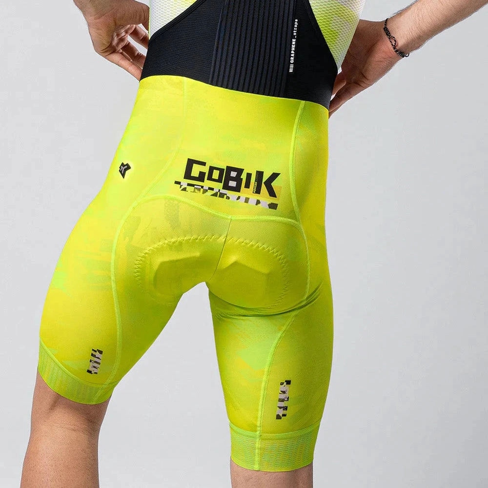 Gobik Absolute Print K10 Liquid Lime bibshort - Yellow
