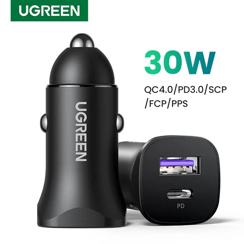 Ugreen 30W Fast Charging Type C Car Charger For Iphone, Samsung Galaxy, Xiaomi Shop Hot Deals Shop the Best Deals