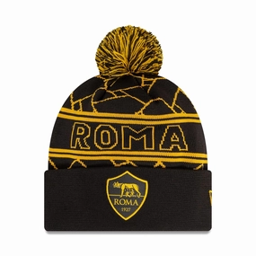 As Roma Black Sport Knit Beanie Hat Black & Yellow Clearance Sale Now Clearance Steal Today