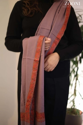 Hot Sale Today Hand Embroidered Neem Doar Embroidery Shawl - Purple