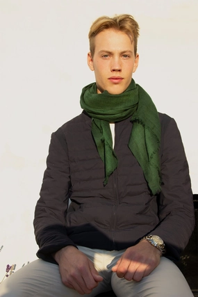 Special Deals Online Instant Deal Today Green Scarf In 100% Pure Soft Wool