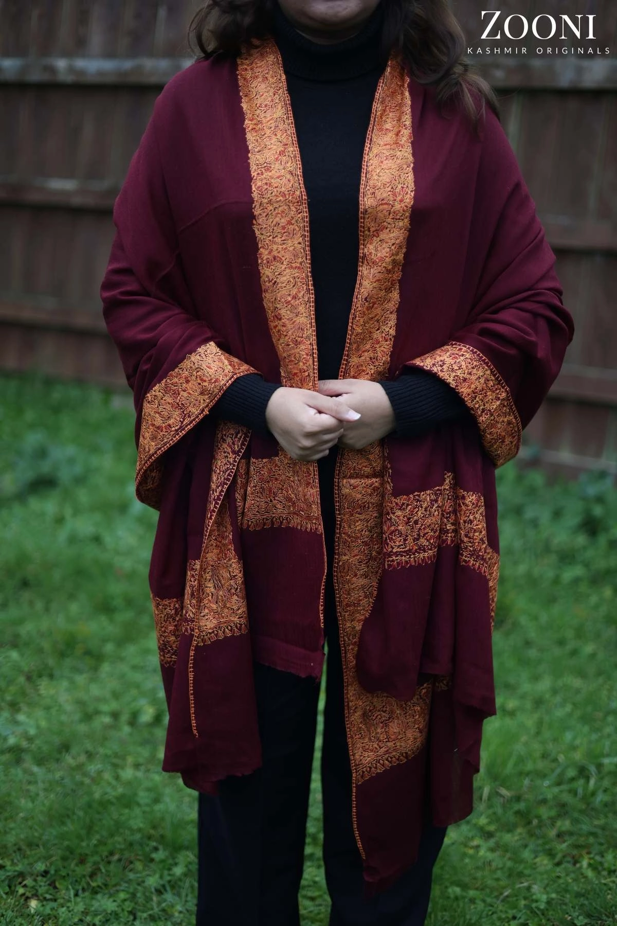 Hand Embroidered Doar Dar Embroidery Shawl - Deep Maroon Hot Picks Today Shop Smart Save