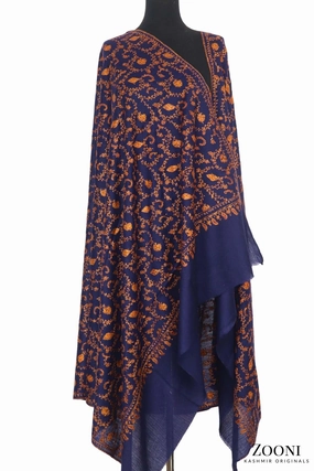 Hand Embroidered Kashmiri Jaali Shawl - Blue Hot Pick Deal MustHave Deals