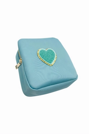 Heart It All Pouch In Blue/Blue Limited Edition Offer Flash Discount Today