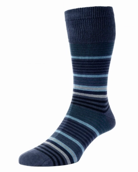 Hj Hall Graduated Stripe Comfort Top Socks Surprise Offer Now