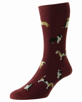 Hj Hall Mens Country Dogs Motif Cotton Rich Socks Best Deal Online
