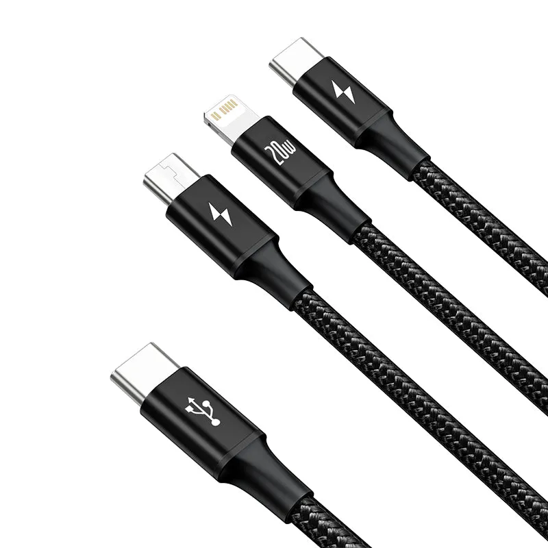 Shop Grab Offer Special Price Today Cable Baseus Rapid Series 3-In-1 Cable Usb-C For M L T 20W 1.5M-Camlt-Sc01