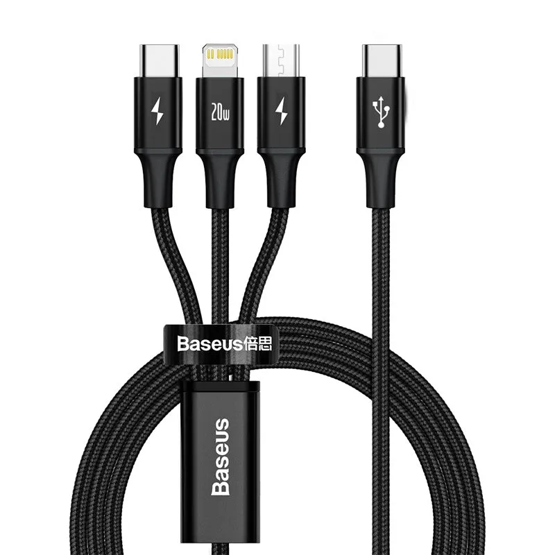 Cable Baseus Rapid Series 3-In-1 Cable Usb-C For M L T 20W 1.5M-Camlt-Sc01 Best Price Online Save Big Online
