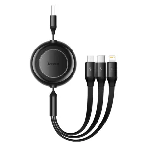 Online Exclusive Offer Baseus Bright Mirror 2 Series Retractable 3-In-1 Fast Charging  Data Cable Usb To M L C 3.5A 1.1M