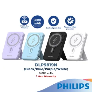 Philips 15W Magnetic Wireless Power Bank 5000Mah Wireless Charger Charging Powerbank Usb Type C For Ip 15/14 Dlp9819N Save More Now
