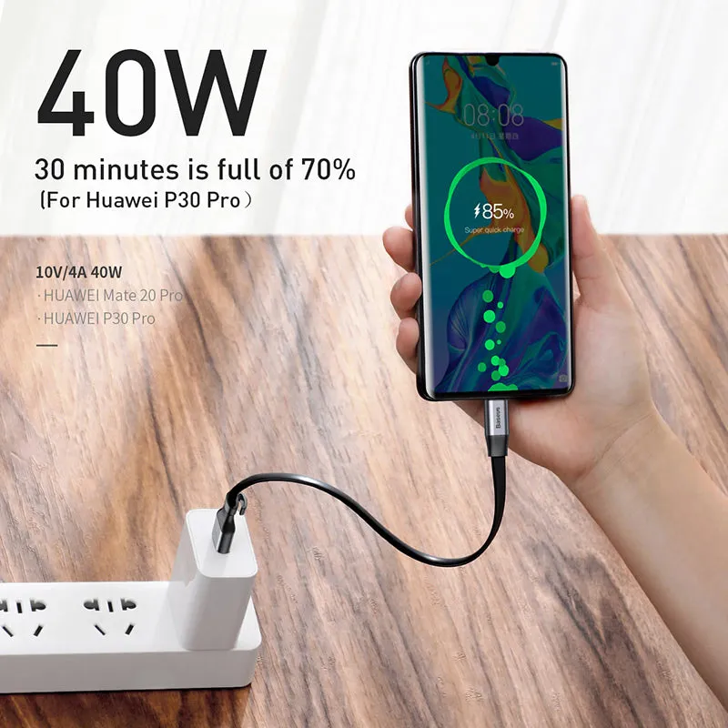 Baseus Simple Hw Quick Charge Charging Data Cable Usb For Type-C 40W 23Cm (Catmbj-Bg1) Sale Ending Soon