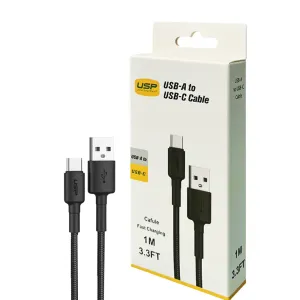 1M Boostup Cafule Usb-C To Usb-A Cable Charge & Connect Black  Usp Today Only Hot Pick Clearance Steal Today