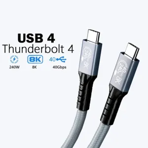 1M Boostup Thunderbolt 4 Usb-C To Usb-C Cable Charge & Video Black Usb 4 - 40Gbps, 240W, 8K/60Hz) Hot Offer Event