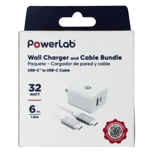 Powerlab 32W Wall Charger And 6-Ft Usb-C To Usb-C Cable - White/Silver Save Today Event