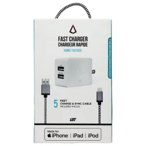 Save Today Only Special Price Today Lbt 3.4 Amp 2 Usb Fast Charger And (5Ft) Usb To Lightning 8-Pin Cable