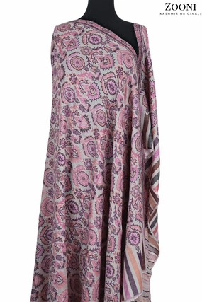 Superfine Pure Merino Kaani Jaamawar Shawl - Pink Swan Gift Ideas Galore