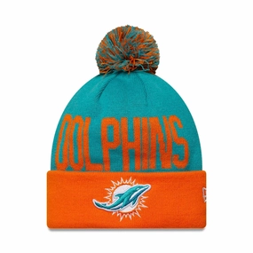 Miami Dolphins Nfl Madrid Game 2025 Turquoise Cuff Knit Beanie Hat Dont Miss This Offer