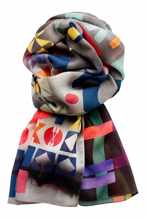 Cashmere Scarf "City Lights" Lacroix - Grey Exclusive Holiday Deal Dont Miss These Savings