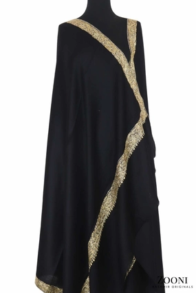 Hand Embroidered Kashmiri Neem Doar Shawl - Black Dont Miss These Savings Flash Deal Alert