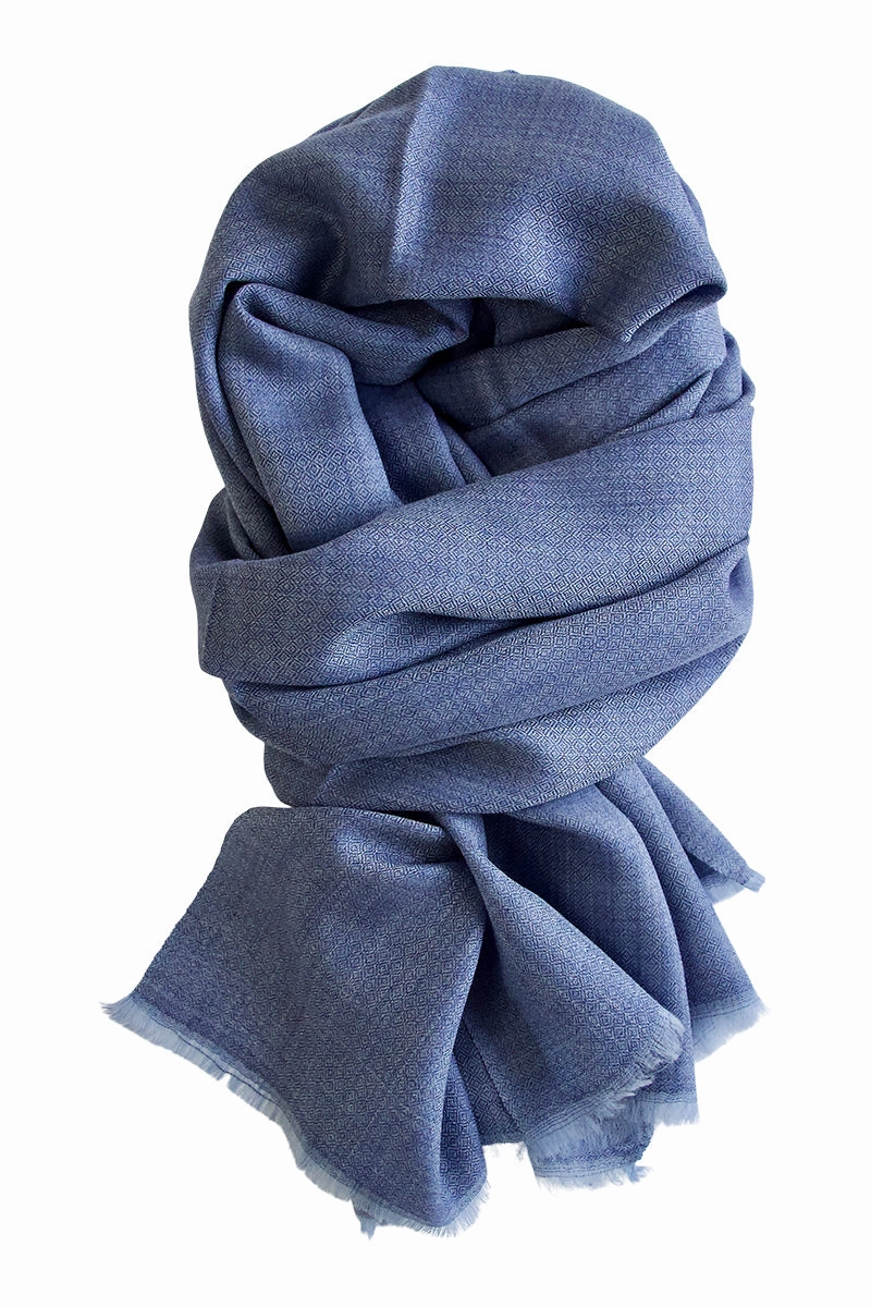 Cashmere Scarf In 100% Exclusive Fine Kashmir Wool - Blue Clearance Steal Today Todays Special Picks