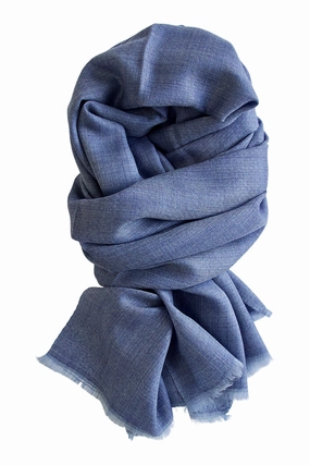 Cashmere Scarf In 100% Exclusive Fine Kashmir Wool - Blue Clearance Steal Today Todays Special Picks