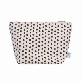 Limited Time Hot Deal Sweet Deal Today Women'S Tiny Dots Cosmetic Bag In Beige/Dark Slate