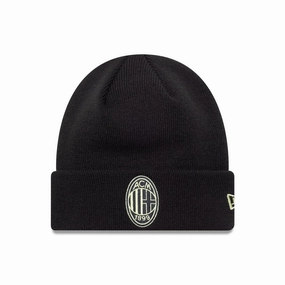 Ac Milan Colour Pop Black Cuff Knit Beanie Hat Flash Discount Today Limited Stock Offer