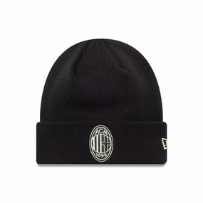 Ac Milan Colour Pop Black Cuff Knit Beanie Hat Flash Discount Today Limited Stock Offer