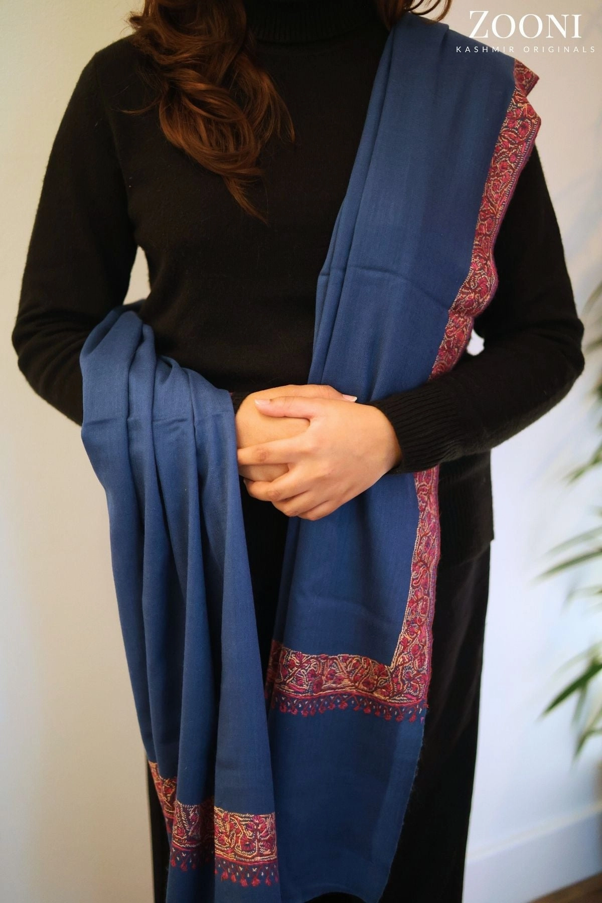 Hand Embroidered Neem Doar Embroidery Shawl - Blue Shop Save Today