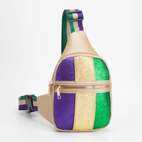 Faux Leather Mardi Gras Sparkle Front Sling Bag Shop Grab Now Dont Miss This Deal