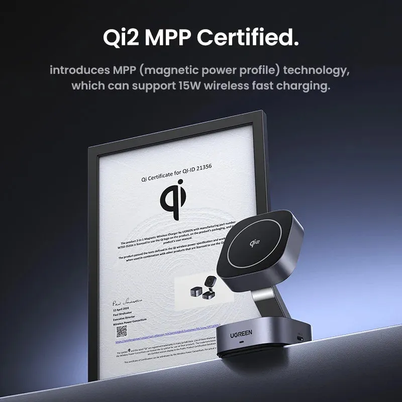 Hot Deals Today Hot Picks Today Ugreen Qi2 25W For Magsafe Magnetic Wireless Fast Charger Stand 2-In-1 For Iphone