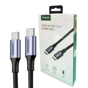 1M 100W Usb-C To Usb-C  5A Data Cable Aluminum Nylon Braid Grey  Black Ugreen Flash Deal Today