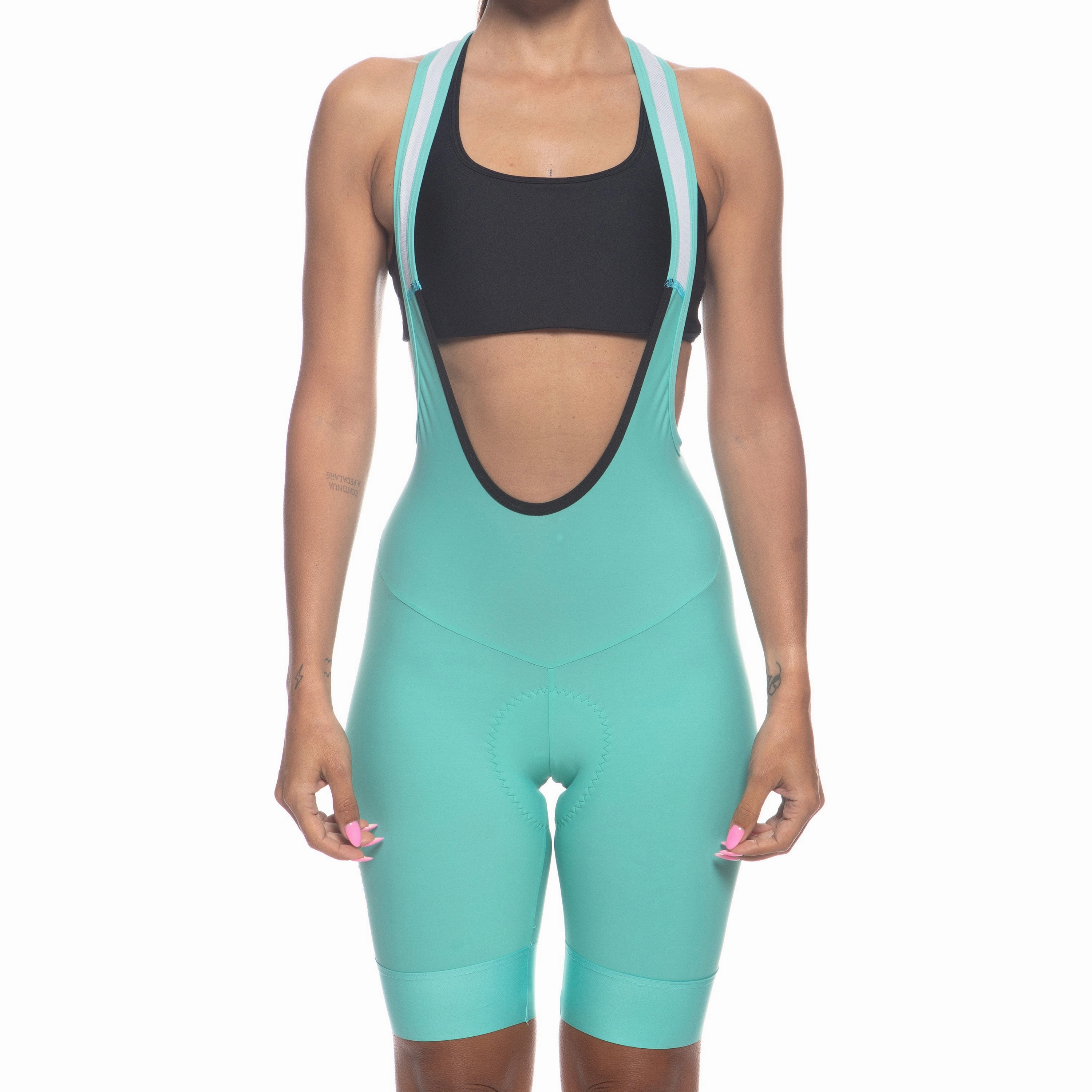 Juf Train women bib shorts - Light blue