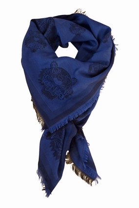 Mega Savings Now MustHave Gift Ideas Kenzo Scarf In Beautiful Blue Shade