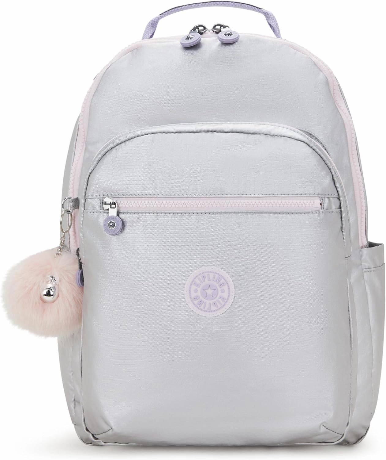 Dont Wait Save Clearance Savings Now Kipling Seoul Large  Metallic 15" Laptop Backpack Silver Glow Metallic
