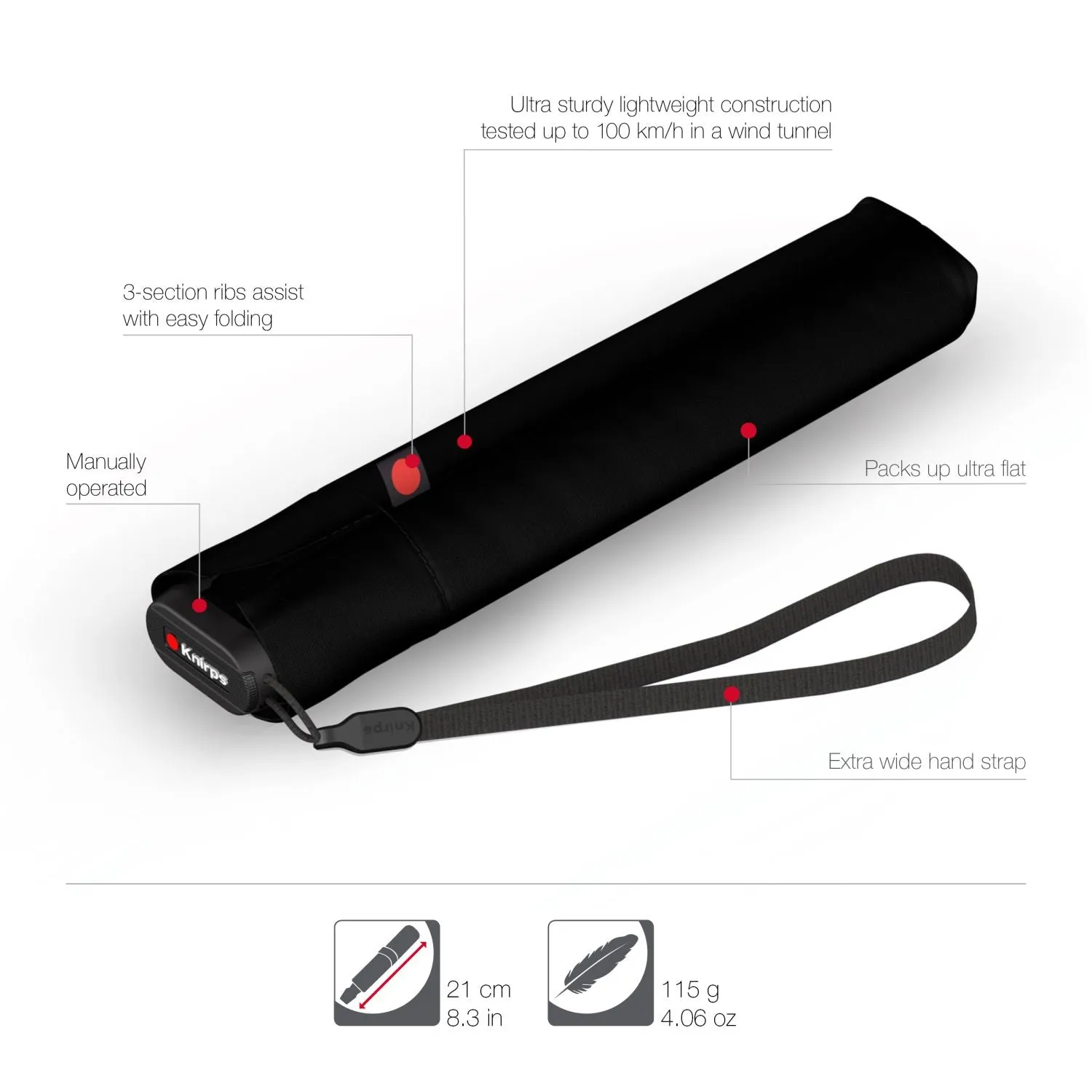 Knirps Us.050 Ultra Light Slim Manual Umbrella Instant Discount