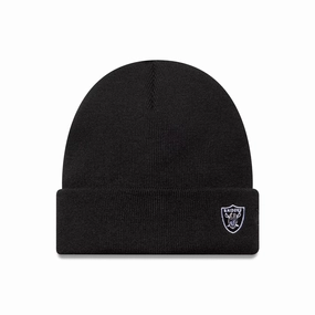 Las Vegas Raiders Nfl Mini Logo Black Cuff Knit Beanie Hat Clearance Savings Now