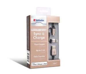 Daily Special Offer Verbatim 64830 120Cm Metallic 2-In-1 Cable - Gold