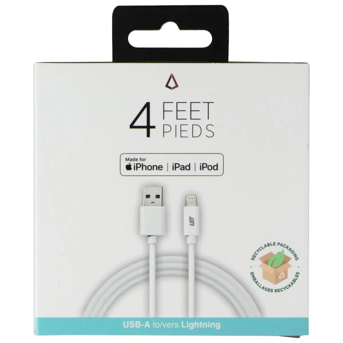Lbt 4 Ft Pvc Usb-A To Lightning 8-Pin Cable - White Clearance Alert Now Deal of the Day