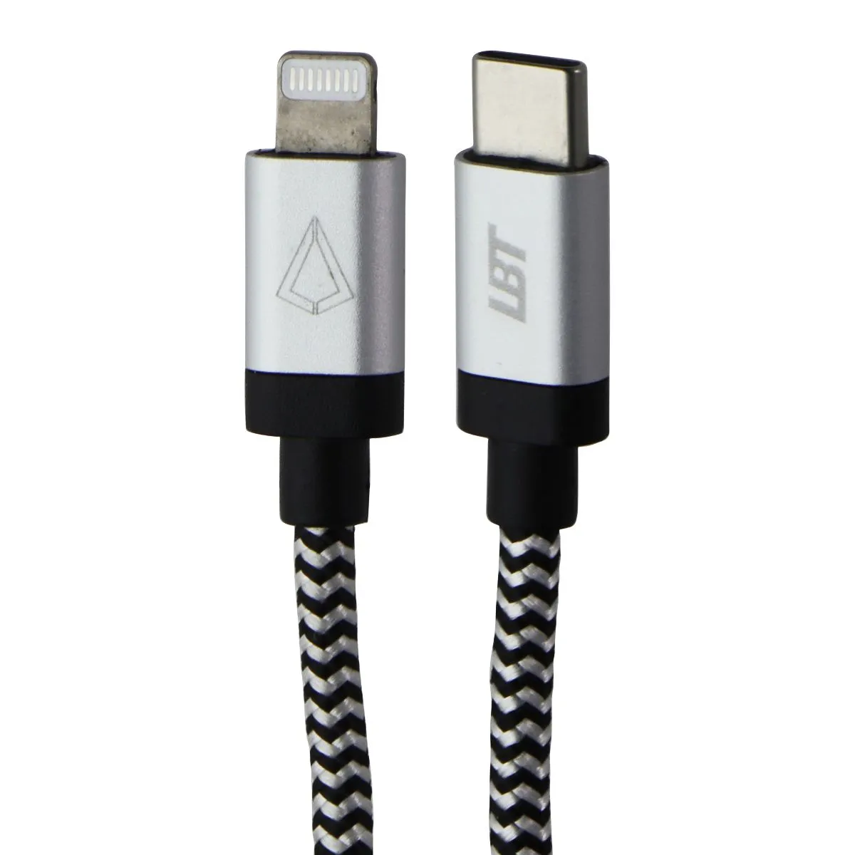 Daily Clearance Deal Lbt (4-Ft) Usb-C To Lightning 8-Pin Braided Charge Cable - Silver/White/Black