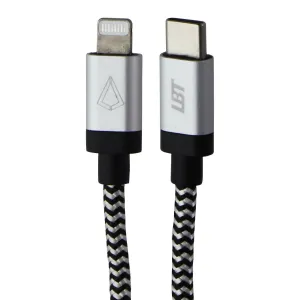 Daily Clearance Deal Lbt (4-Ft) Usb-C To Lightning 8-Pin Braided Charge Cable - Silver/White/Black