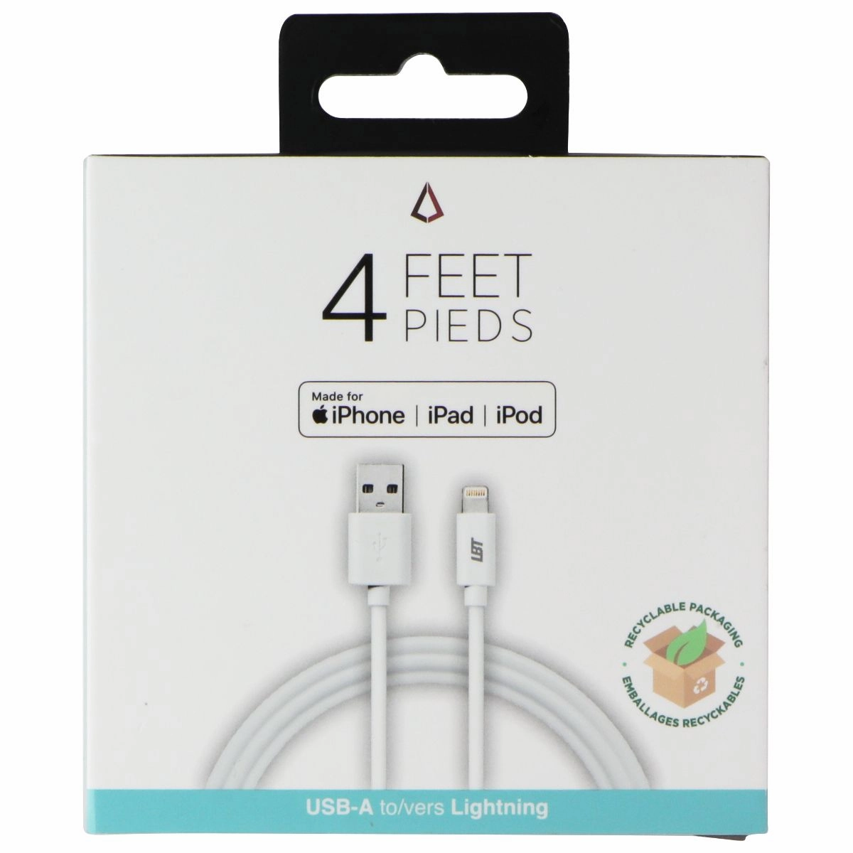 Lbt 4 Ft Pvc Usb-A To Lightning 8-Pin Cable - White Clearance Alert Now Deal of the Day