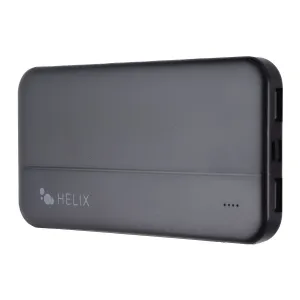 Helix 10,000 Mah Power Bank With Dual Usb-A Ports - Black Todays Mega Savings